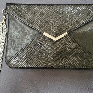 Express Faux Snakeskin Clutch & Wristlet